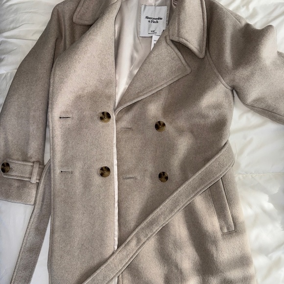 Abercrombie & Fitch Trench Coat Long Wool Blend - Picture 5 of 12
